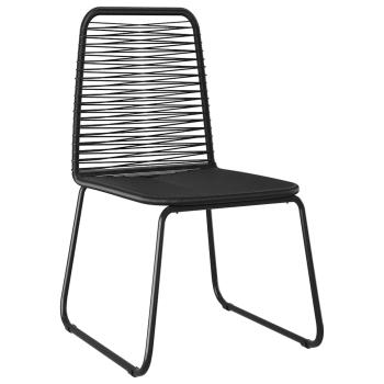 5-tlg. Garten-Essgruppe PVC Rattan Schwarz und Braun