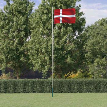 ARDEBO.de - Flagge Dänemarks mit Mast 6,08 m Aluminium