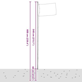 Flagge Dänemarks mit Mast 6,08 m Aluminium