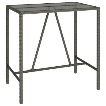 7-tlg. Gartenbar-Set Grau Poly Rattan