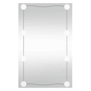 Wandspiegel mit LED-Leuchten 40x60 cm Glas Rechteckig