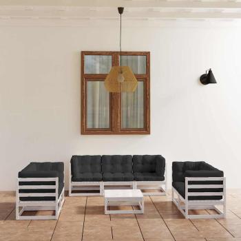 ARDEBO.de - 8-tlg. Garten-Lounge-Set mit Kissen Kiefer Massivholz