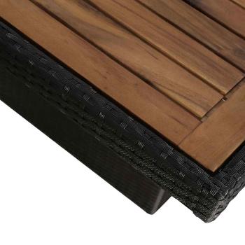 7-tlg. Garten-Essgruppe mit Auflagen Poly Rattan Schwarz