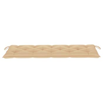 Stapelbare Gartenbank mit Auflage 159 cm Massivholz Teak