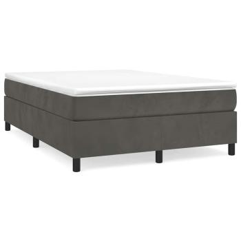 Boxspringbett mit Matratze Dunkelgrau 140x200 cm Samt
