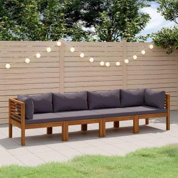ARDEBO.de - 4-Sitzer-Gartensofa mit Kissen Massivholz Akazie