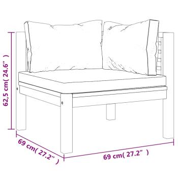 4-Sitzer-Gartensofa mit Kissen Massivholz Akazie