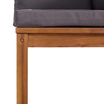 7-tlg. Garten-Lounge-Set mit Auflage Massivholz Akazie