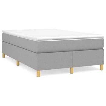 Boxspringbett mit Matratze Hellgrau 120x200 cm Stoff