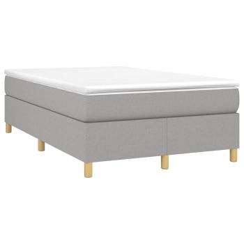 Boxspringbett mit Matratze Hellgrau 120x200 cm Stoff