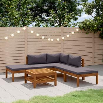 ARDEBO.de - 6-tlg. Garten-Lounge-Set mit Auflage Massivholz Akazie