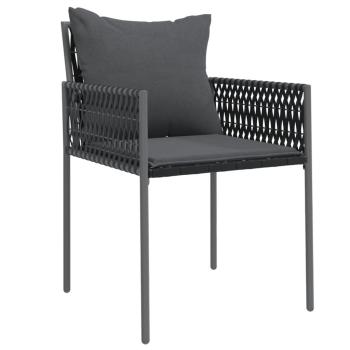 Gartenst?hle mit Kissen 6 Stk. Schwarz 54x61x83 cm Poly Rattan