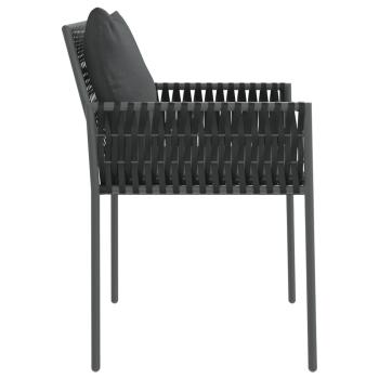 Gartenst?hle mit Kissen 6 Stk. Schwarz 54x61x83 cm Poly Rattan