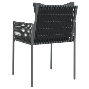 Gartenst?hle mit Kissen 6 Stk. Schwarz 54x61x83 cm Poly Rattan