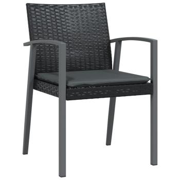 5-tlg. Garten-Essgruppe mit Kissen Poly Rattan und Stahl
