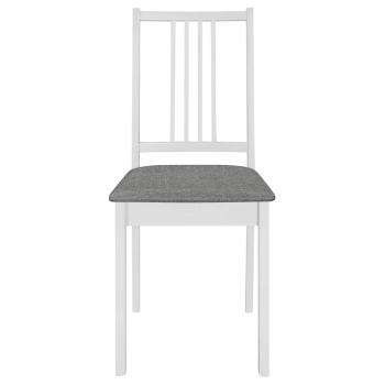Esszimmerstühle mit Polstern 6 Stk. Weiß Massivholz