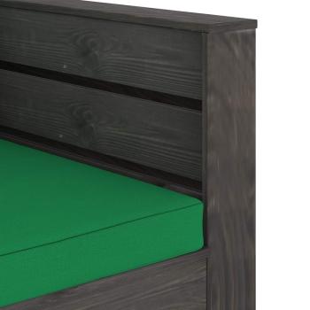 2-tlg. Garten-Lounge-Set mit Kissen Grau Imprägniertes Holz