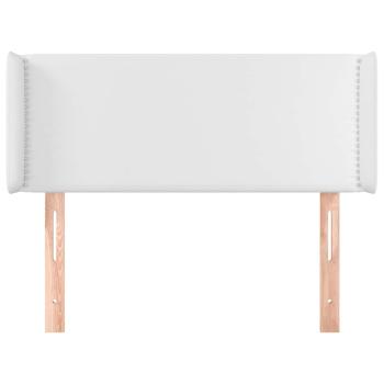Kopfteil mit Ohren Weiß 103x16x78/88 cm Kunstleder