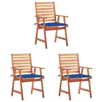 ARDEBO.de - Garten-Essstühle 3 Stk. mit Kissen Massivholz Akazie