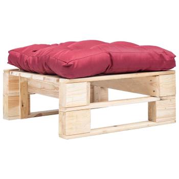 ARDEBO.de - Garten-Palettenhocker mit Kissen in Rot Holz Natur