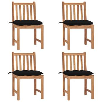 ARDEBO.de - Gartenst?hle 4 Stk. mit Kissen Massivholz Teak