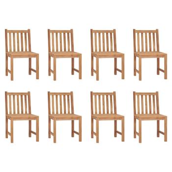 Gartenstühle 8 Stk. mit Kissen Massivholz Teak