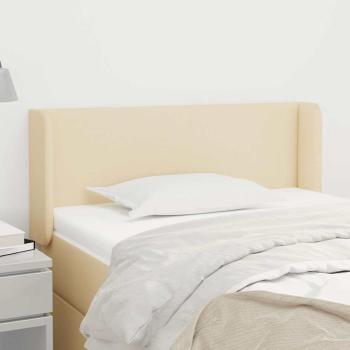 ARDEBO.de - Kopfteil mit Ohren Creme 103x16x78/88 cm Stoff