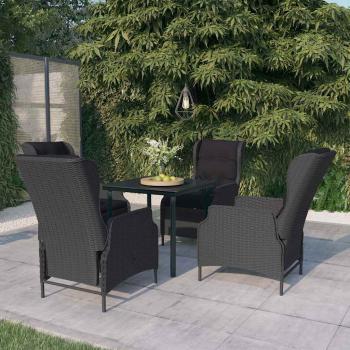 ARDEBO.de - 5-tlg. Garten-Essgruppe Dunkelgrau