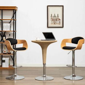 ARDEBO.de - Barhocker 2 Stk. Schwarz Bugholz und Kunstleder