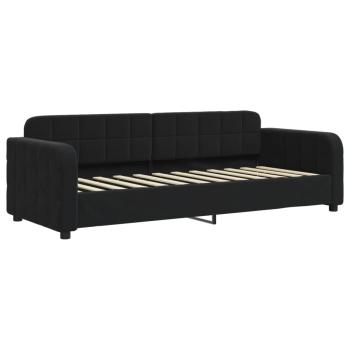 Tagesbett Ausziehbar Schwarz 80x200 cm Samt