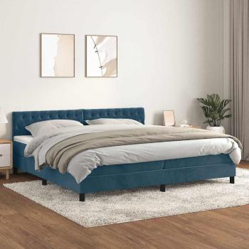 ARDEBO.de - Boxspringbett mit Matratze Dunkelblau 200x200 cm Samt