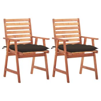 ARDEBO.de - Garten-Essstühle 2 Stk. mit Kissen Massivholz Akazie