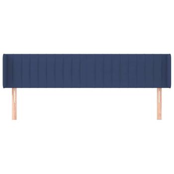 Kopfteil mit Ohren Blau 183x16x78/88 cm Stoff