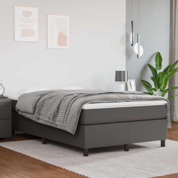 ARDEBO.de - Boxspringbett mit Matratze Grau 120x200 cm Kunstleder