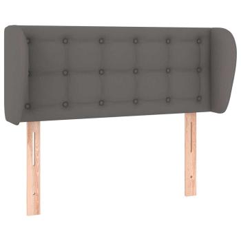 Kopfteil mit Ohren Grau 83x23x78/88 cm Kunstleder
