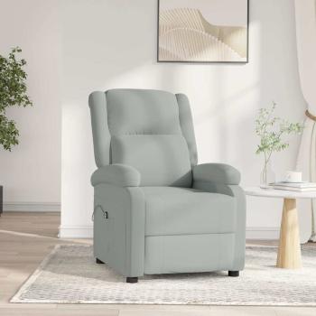 ARDEBO.de - Relaxsessel Elektrisch Hellgrau Samt