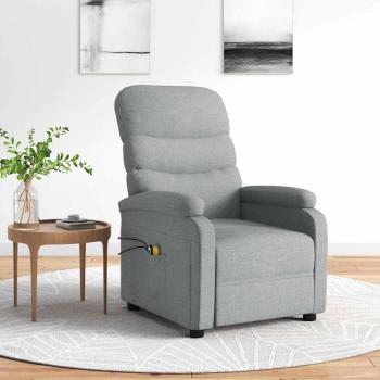ARDEBO.de - Massagesessel Elektrisch Hellgrau Stoff