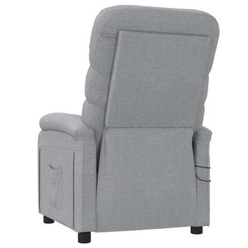 Massagesessel Elektrisch Hellgrau Stoff