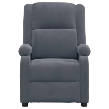 Massagesessel Dunkelgrau Samt