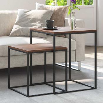 ARDEBO.de - Couchtisch-Set 2-tlg. Holzwerkstoff und Metall