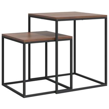 Couchtisch-Set 2-tlg. Holzwerkstoff und Metall