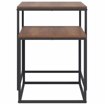 Couchtisch-Set 2-tlg. Holzwerkstoff und Metall