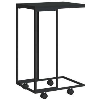 Beistelltisch mit Rollen Schwarz 40x30x63,5 cm Holzwerkstoff