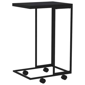Beistelltisch mit Rollen Schwarz 40x30x63,5 cm Holzwerkstoff