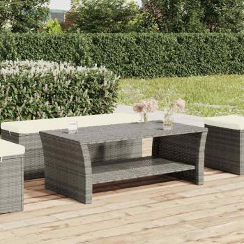 ARDEBO.de - Couchtisch Grau 100x50x40 cm Poly Rattan