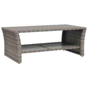 Couchtisch Grau 100x50x40 cm Poly Rattan