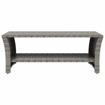 Couchtisch Grau 100x50x40 cm Poly Rattan