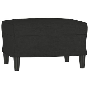4-tlg. Sofagarnitur mit Kissen Schwarz Stoff