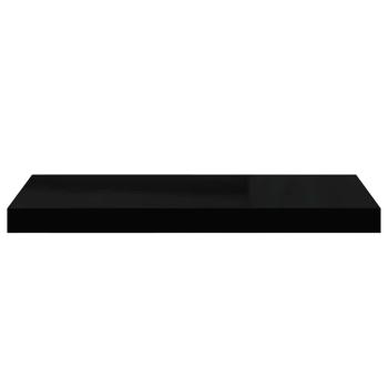 Schweberegale 2 Stk. Hochglanz-Schwarz 60x23,5x3,8 cm MDF