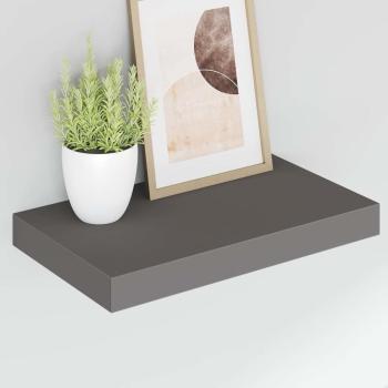 Schweberegale 2 Stk. Hochglanz-Grau 40x23,5x3,8 cm MDF
